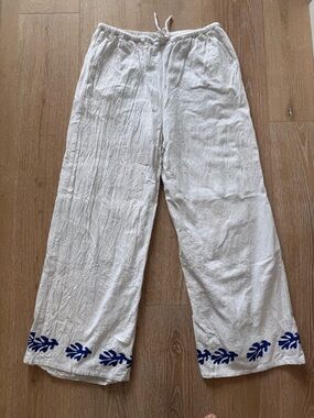 Seven Wonders Amalia White Cotton Wide Leg Pants